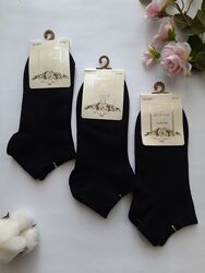 Шкарпетки жіночі короткі бавовняні чорні преміум якість