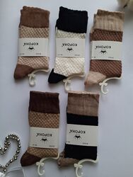 Шкарпетки жіночі бавовняні ультрависокі структуровані з резинкою в рубчик