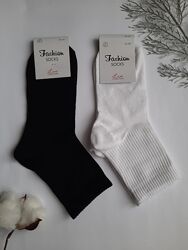 Шкарпетки жіночі однотонні подовжені з резинкою в рубчик luxe україна