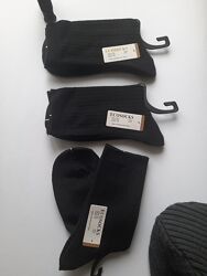 Шкарпетки чоловічі тонка туфельна вовна чорні в рубчик преміум якість