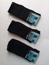 Шкарпетки чоловічі високі теніски чорні з резинкою в рубчик україна