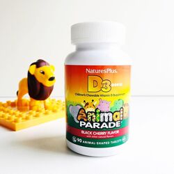 Вітамін D3 для дітей, смак чорної вишні, 500 МО - Animal Parade