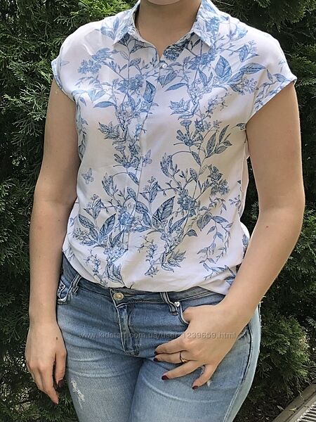 Блузка Рубашка женская с завязкой на талии MOHITO Размер S.