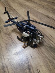 Большой полицейский вертолет конструктор аналог Лего с 2мя человечками. 