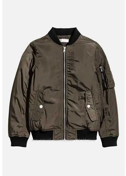Сучасна нова куртка - бомбер H&M з підкладкою для підлітка р.14Y 