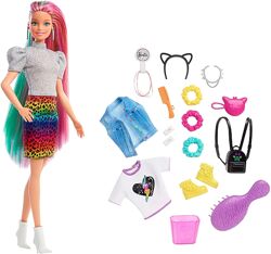 Кукла Барби радужный веселковий леопард Barbie Leopard Rainbow Hair