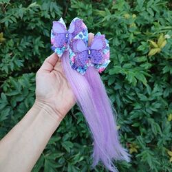 Метелики бантики з прядками заколки резинки для волосся 