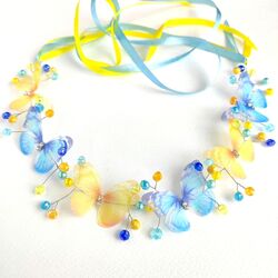 Віночки з метеликів, квітів, кришталевих бусинок на випускний фотосесію 