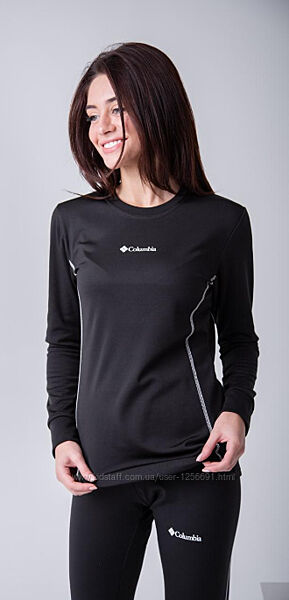 Термобілизна Жіноча Columbia чорна на флісі комплект зимова бiлизна до -32