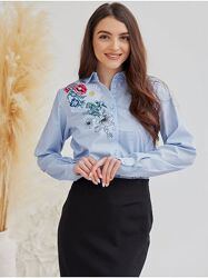 Ошатна блуза з вишивкою 5 кольорів