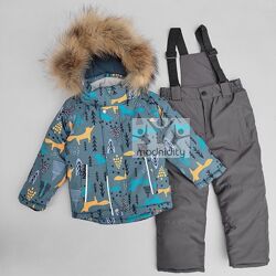Дитячий зимовий комплект з лисятами новий термо роздільний куртка штани