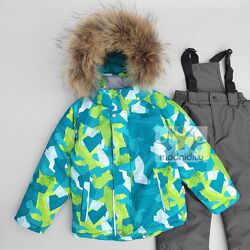Дитячий зимовий комбінезон хлопчика комплект куртка напівкомбінезон термо