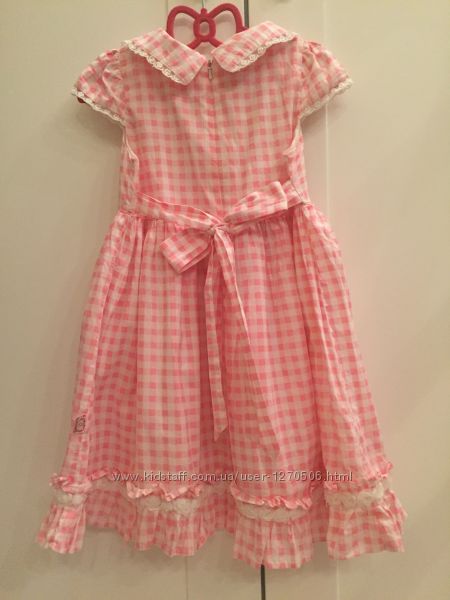 Платье в клеточку для девочки Domoco, розовое платье 