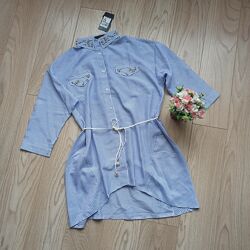 Подолвжена сорочка в смужку, XXL-3XL