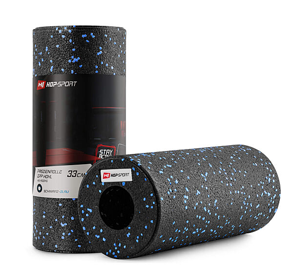 Роллер масажер валик, ролик гладкий Hop-Sport EPP 33 см HS-P033YG чорно-син