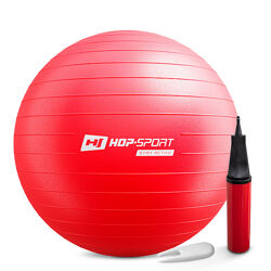Фітбол Hop-Sport 65 см червоний  насос 2020