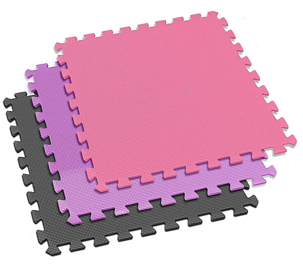 Мат-пазл Hop-Sport EVA 1cm HS-A010PM - 9 частин сірий/фіолетовий/рожевий