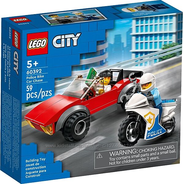 LEGO City Преследование авто на полицейском мотоцикле 60392