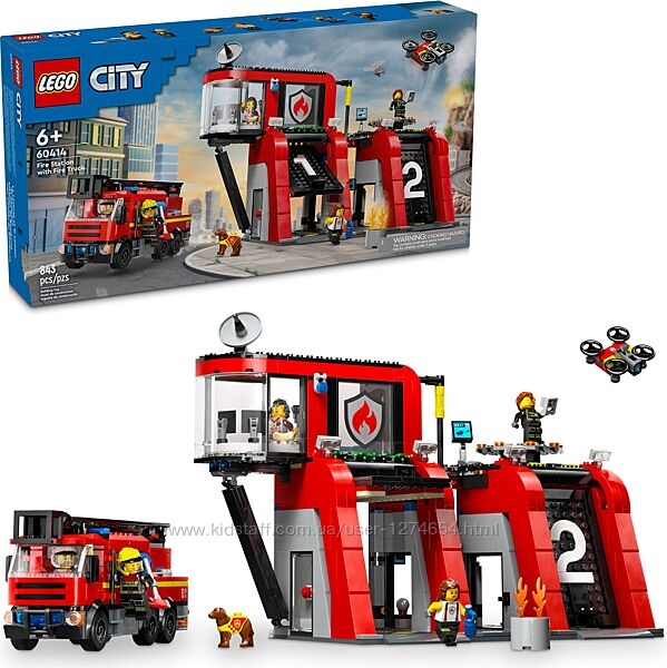 Lego City Пожарное депо с пожарной машиной 60414