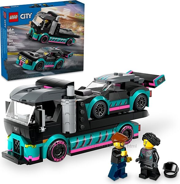 Lego City Гоночный автомобиль и грузовик-автовоз 60406