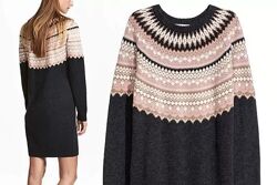 Теплое и мягкое стильное платье шерсть от h&m премиум качество 44-46