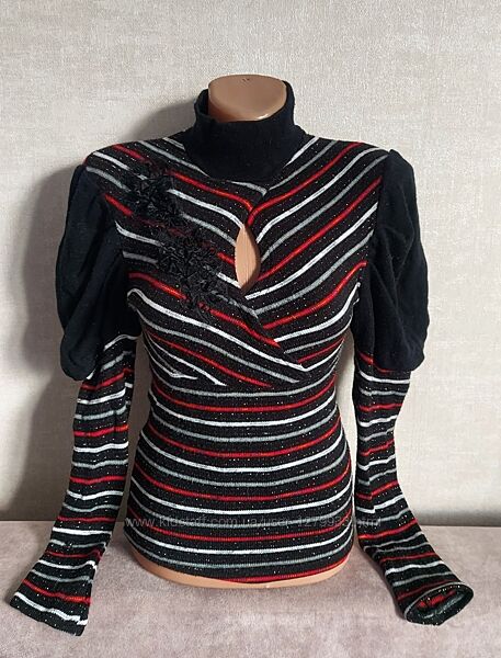 Шикарный нарядный тонкий свитер, р. XS-S