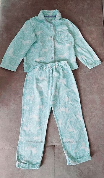 Мягенькая байковая пижама на девочку 6-7 лет