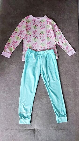 Хлопковая фирменная пижама на девочку 5-6 лет
