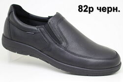 Мужские туфли Clubshoes кожаные черные на резинке 