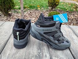 Мужские зимние кроссовки Adidas Niteball Winter Grey серые с мехом 
