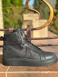 Мужские зимние ботинки Nike Air кожаные черные 