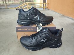 Кроссовки мужские Bona 942C кожаные черные 