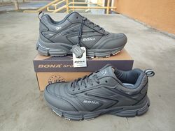 Кроссовки мужские кожаные Bona 952F темно-серые  