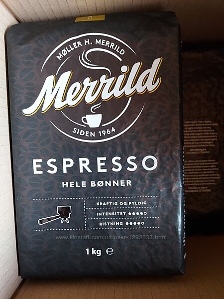 Кава в зернах Lavazza Merrild Espresso 1 кг. Італія