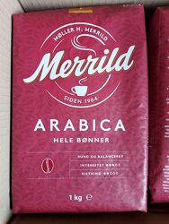 Кава Lavazza Merrild Arabica смажена в зернах, 1кг. Італія 