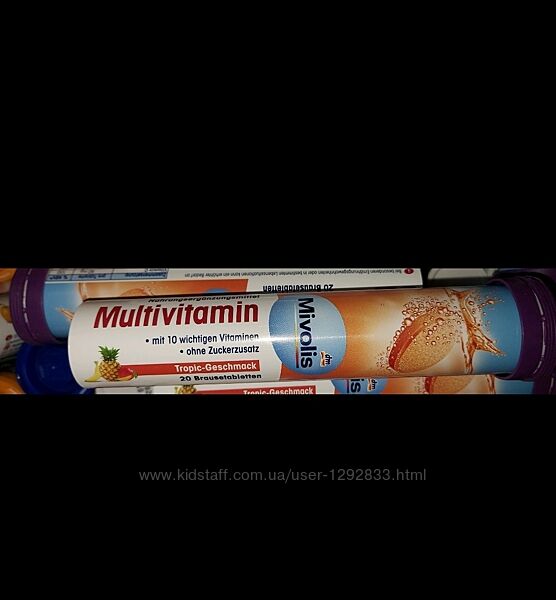 Вітаміни Mivolis Multivitamin шипучі таблетки 20 шт. Німеччина 