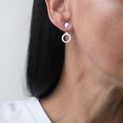Серебряные серьги 925 сережки круглые подвесы гвоздики