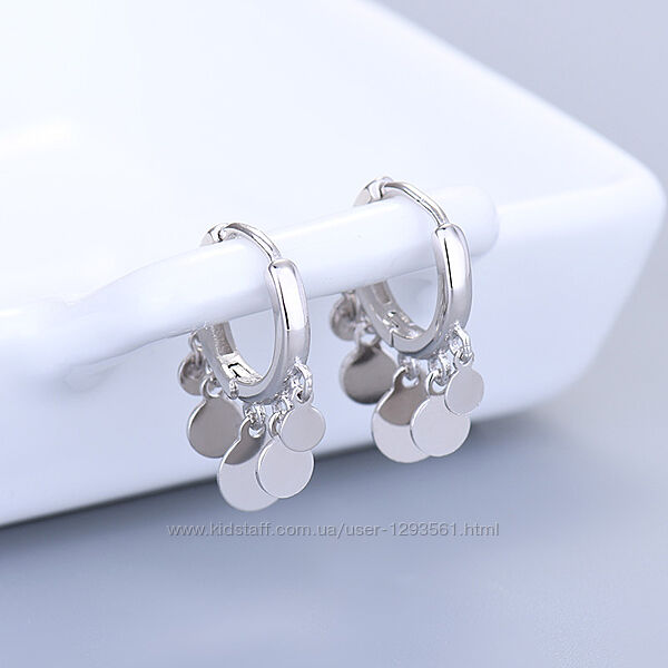 Сережки кільця монетки серьги кольца круглые