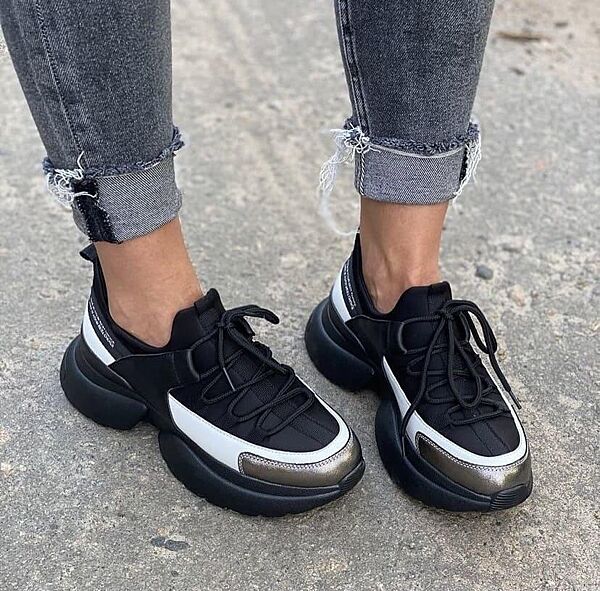 Кросівки жіночі VANESSA T-110-01 чорні весна-осінь натуральна шкіра