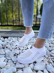 Сліпони жіночі FASHION 308-306 білі весна-літо, сітка 4466 36-41
