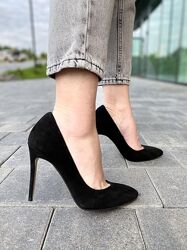 Туфлі жіночі M-LUX 91020 чорні  весна-осінь натуральна замша
