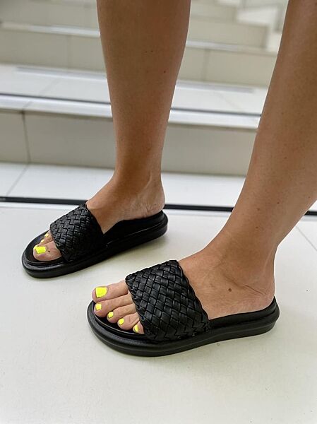 Шльопанці жіночі Seben T115-1 чорні літо еко-шкіра