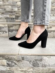 Туфлі жіночі TRASTA ND160-2 чорні весна-осінь еко-замша