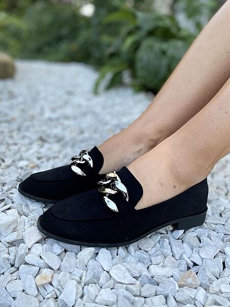 Туфлі жіночі VIKA A700-16 чорні весна-осінь еко-замша