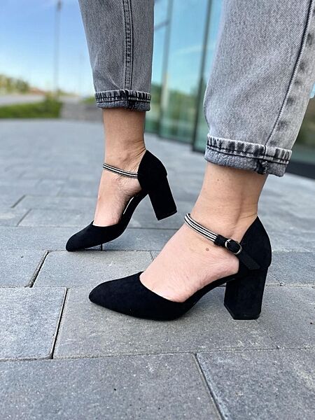 Босоніжки жіночі Башили 21929-1 чорні літо еко-замш