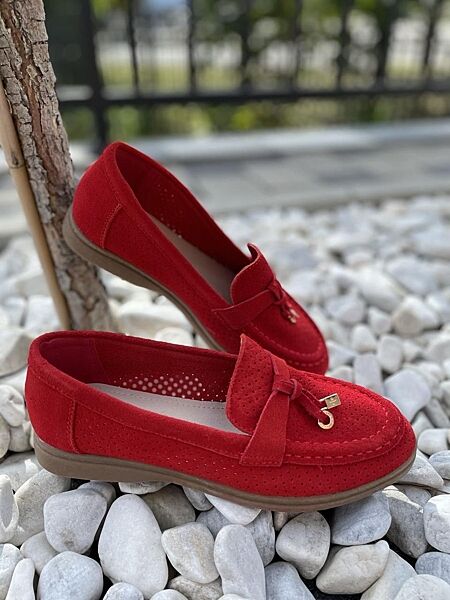 Туфлі жіночі 932-51 червоні весна-літо замша натуральна