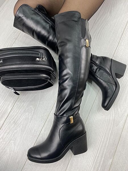 Сапоги женские ARLETT БФ 64 чёрный зима кожа натуральная