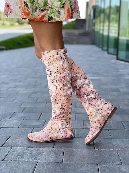 Сапоги женские NIVELLE 5213/1/0508 примула пудра весна-осень кожа натуральн