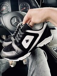 Кроссовки женские GINA ORIGINAL 6783 чёрно/белые весна-осень натуральная ко