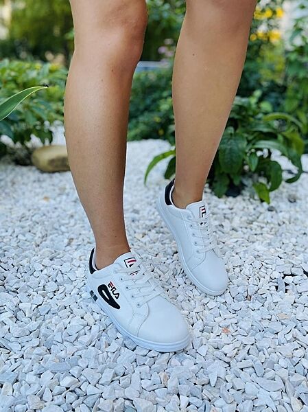 Кеды женские VIOLETA 45-39 бело/чёрные весна-осень эко-кожа